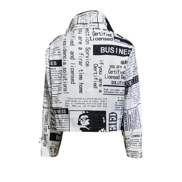 Bomber Geometric Pattern Alphabet Jacket - Picture 2 of 3